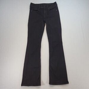 American Eagle Kick Boot Jeans Womens 2 Black Mid Rise Dark Wash Stretch Denim